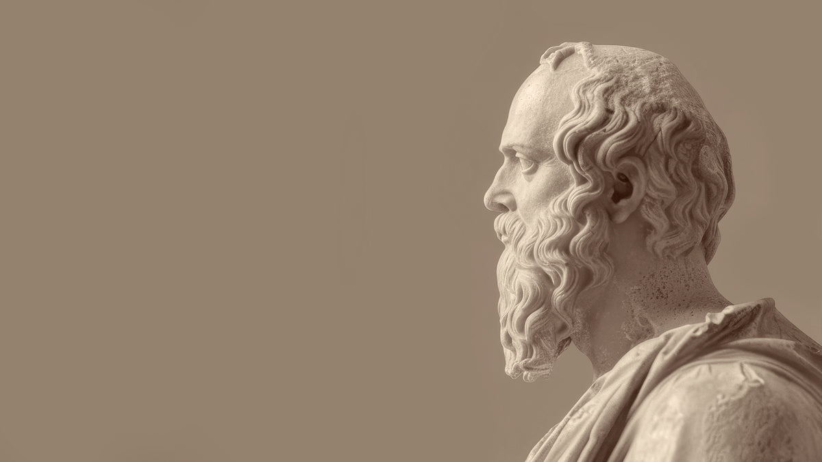 Classical sculpture in warm stone tones